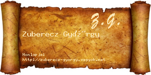 Zuberecz György névjegykártya
